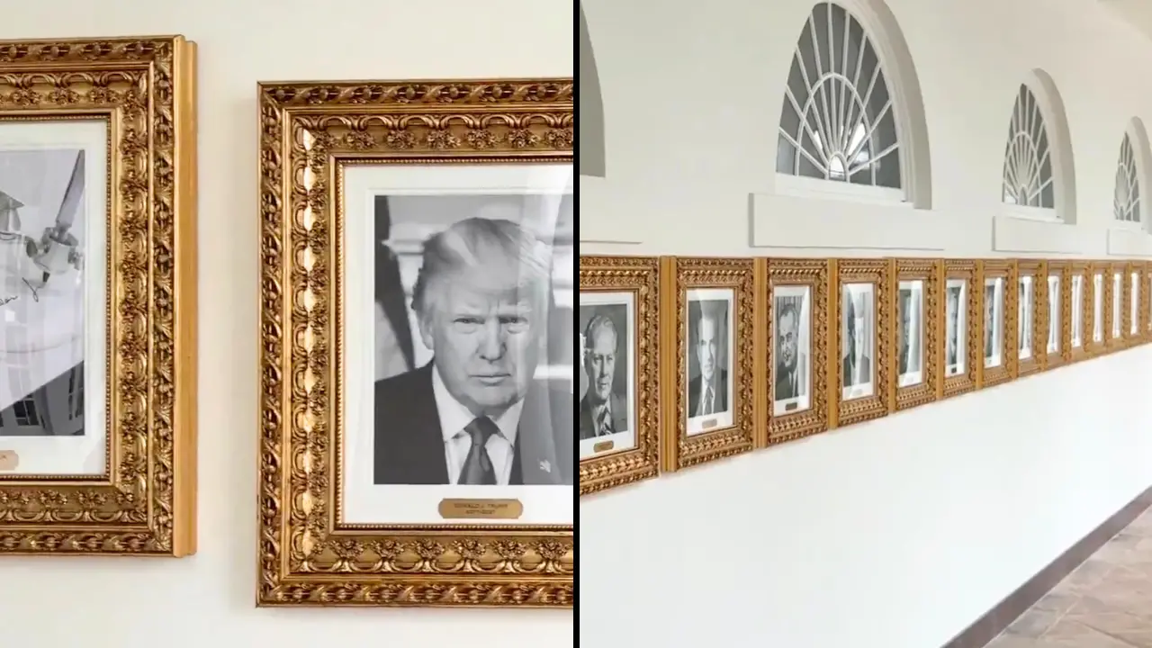 Donald Trump has tampered with former President Joe Biden's portrait in the White House walk of fame, and everyone is saying the same thing.