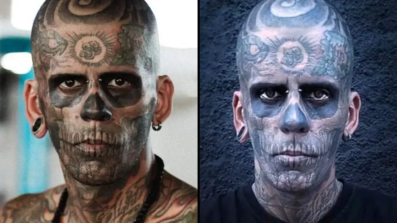 Leandro de Souza, who was crowned 'Brazil's most tattooed man,' looks unrecognizable after removing his ink.
