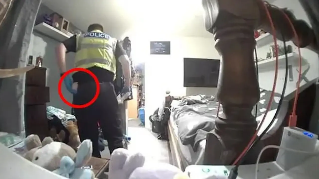 A cop has been jailed and permanently barred from policing after being caught on camera stealing women's underwear during a home search.