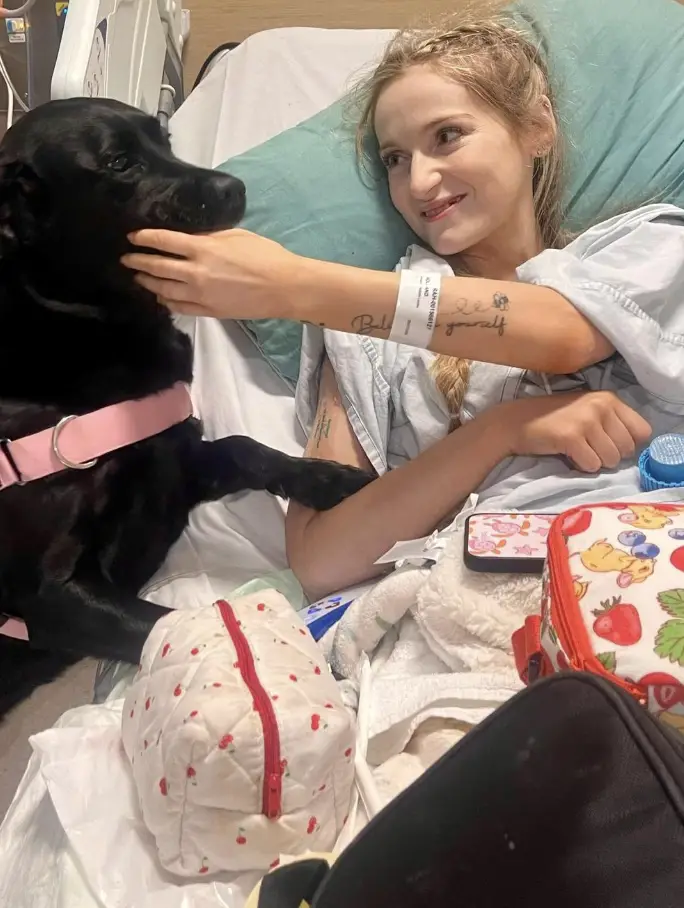 Annaliese Holland in hospital.