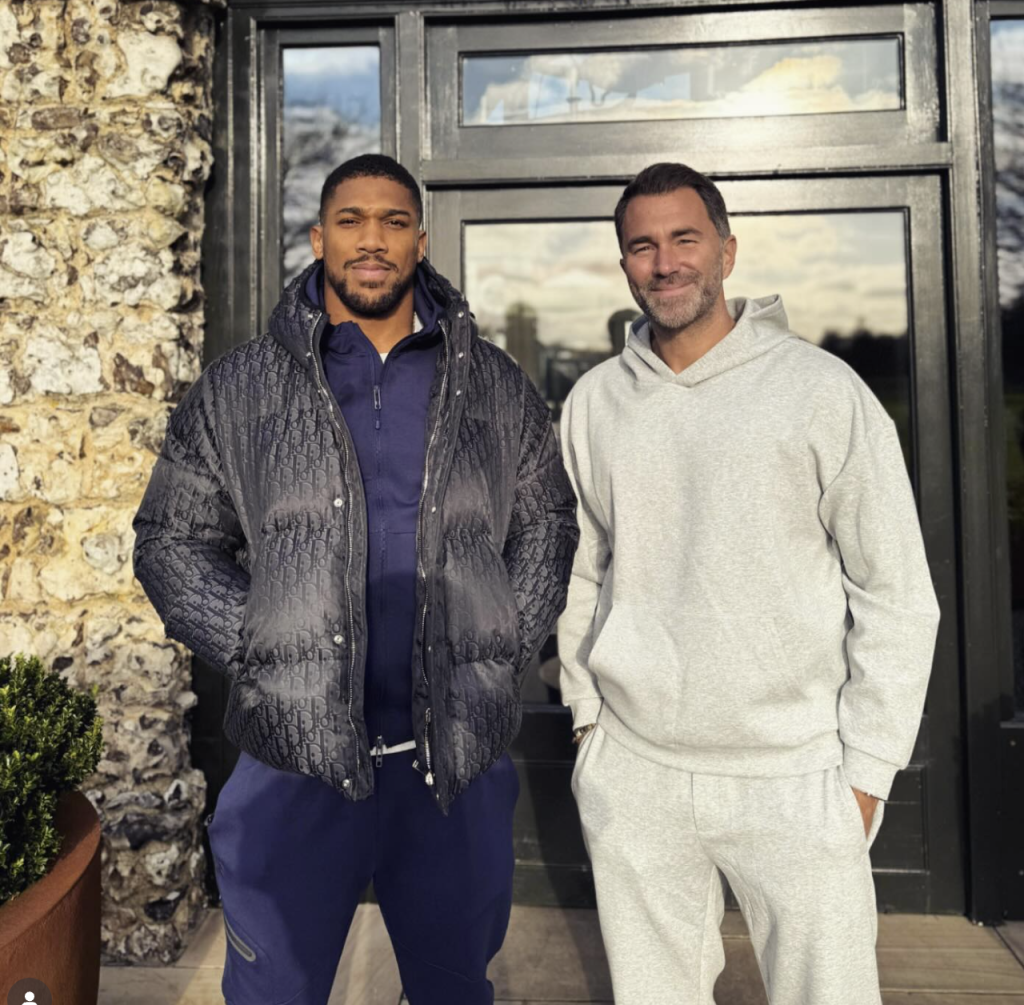 Anthony Joshua and Eddie Hearn.