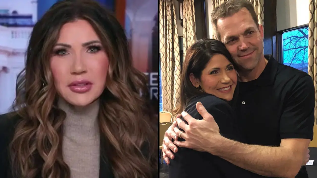 Kristi Noem has broken her silence as photos of her husband 'cross-dressing' have been leaked.