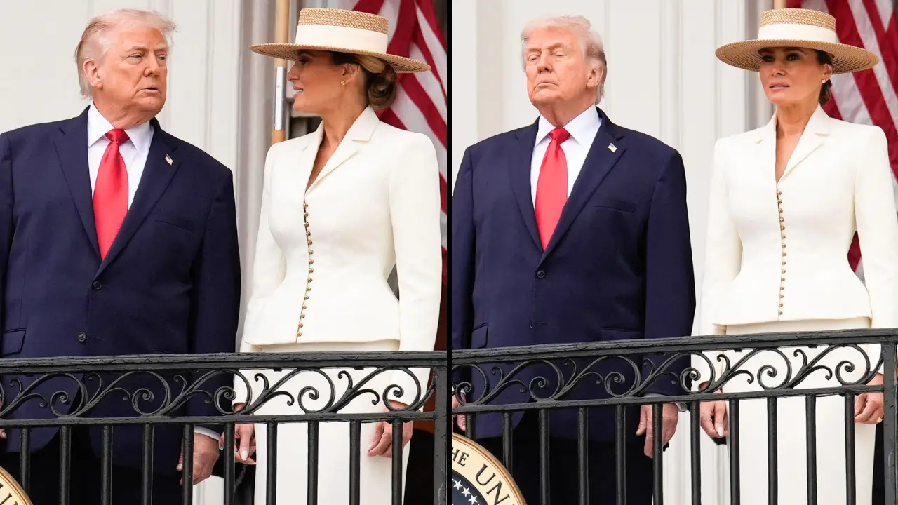 A lip reader has revealed Melania's savage two-word warning to Donald Trump during King Charles' visit.