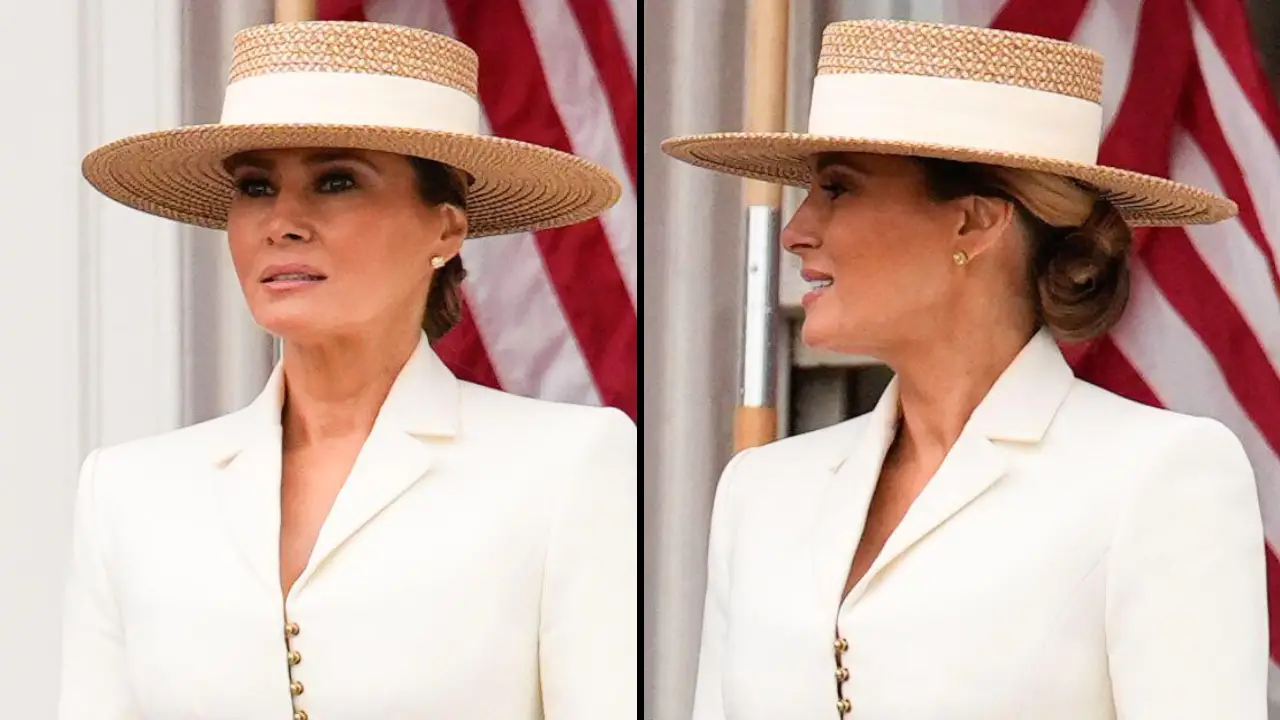 There's a reason why Melania Trump wore a huge hat when meeting King Charles and Queen Camilla.