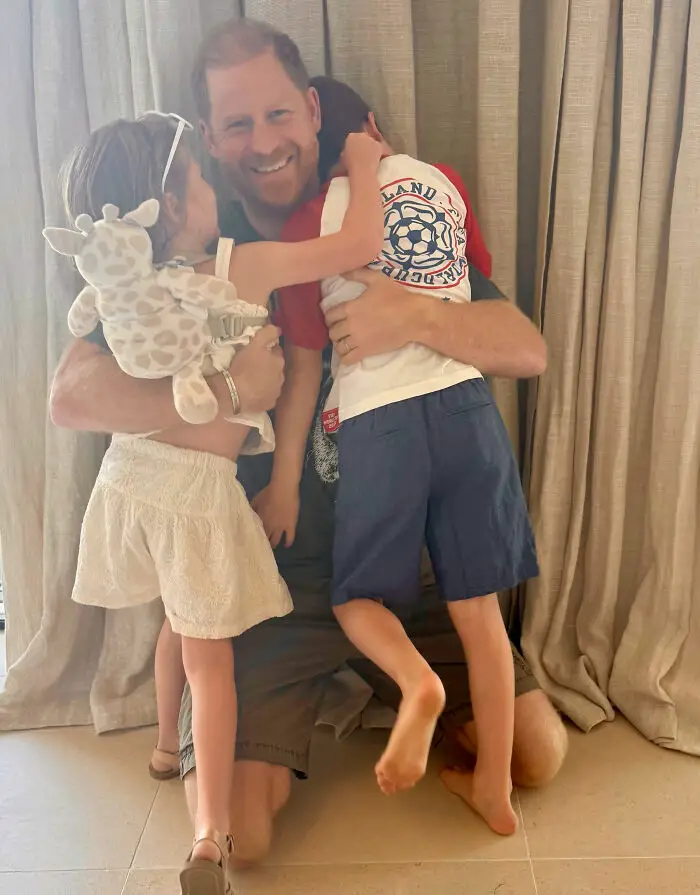 Prince Harry with kids Archie and Lilibet
