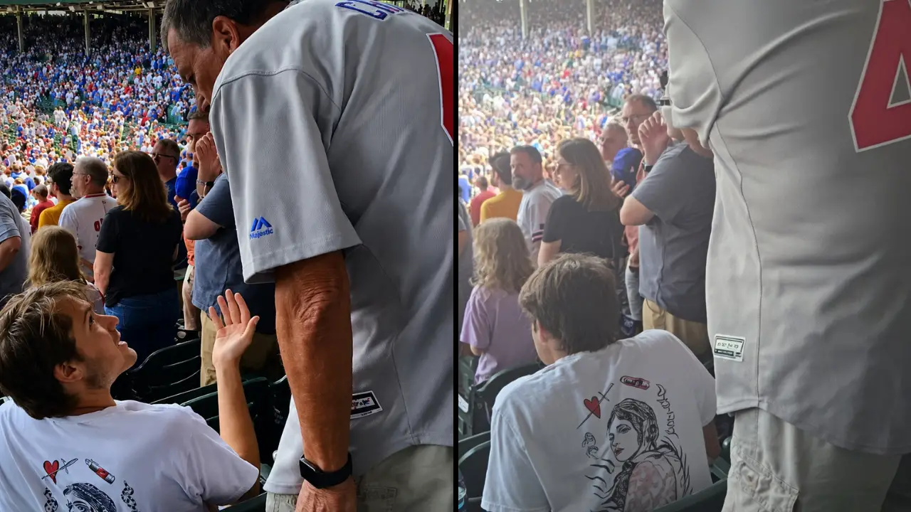 A man who went viral after slapping another baseball fan for remaining seated during the US national anthem has explained why.