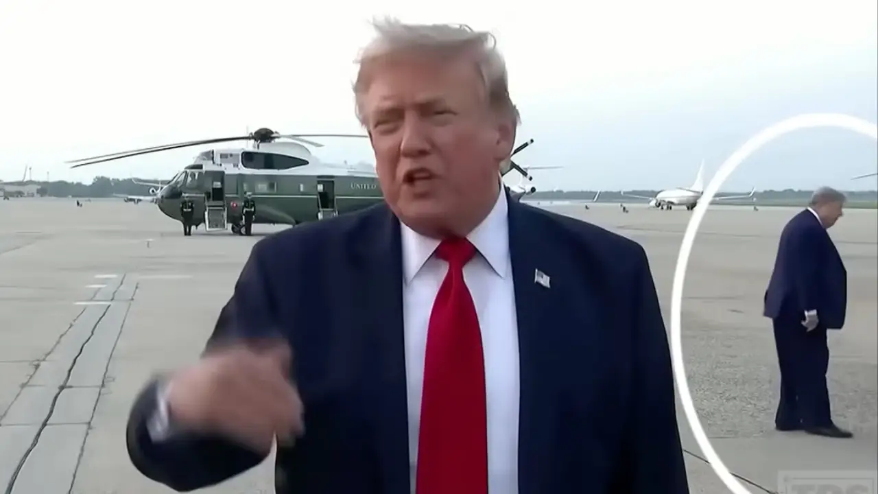 People are joking that they may have spotted a 'backup Trump' after eagle-eyed viewers noticed a man in a recent video.